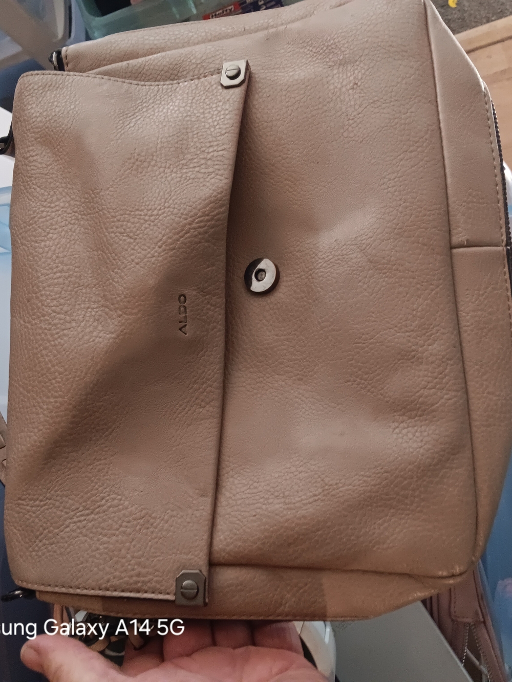 Aldo Women’s Taupe Faux-Leather Tote